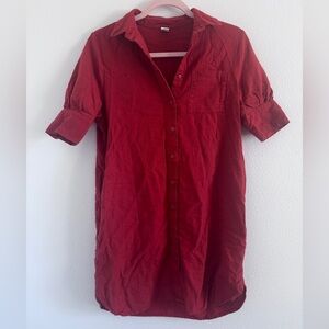 Old Navy Women’s Button-Up Shirt Dress | Short Sleeve Casual Tunic Size XS